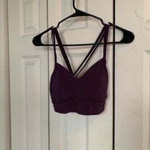Purple Strappy Sports Bra